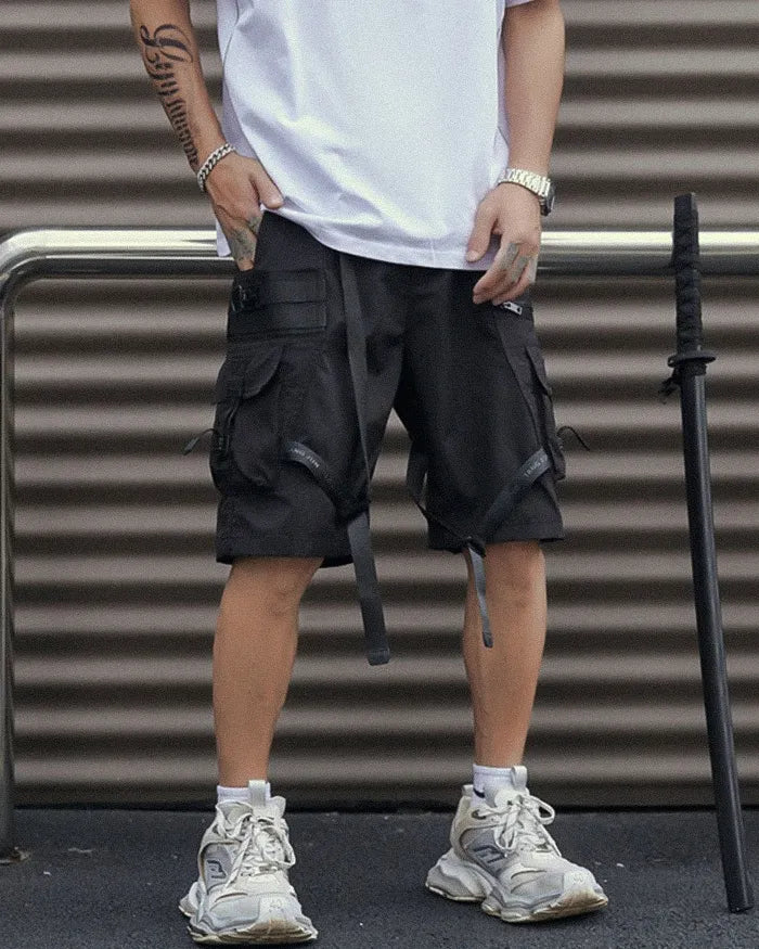 Mens black cargo shorts ’Misawa’ - TECHWEAR STORM™