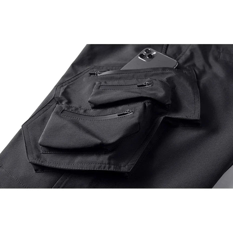 Men’s black cargo shorts ’Tateya’ - TECHWEAR STORM™