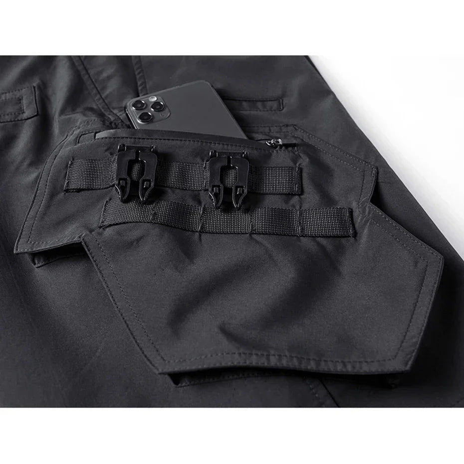 Men’s black cargo shorts ’Tateya’ - TECHWEAR STORM™