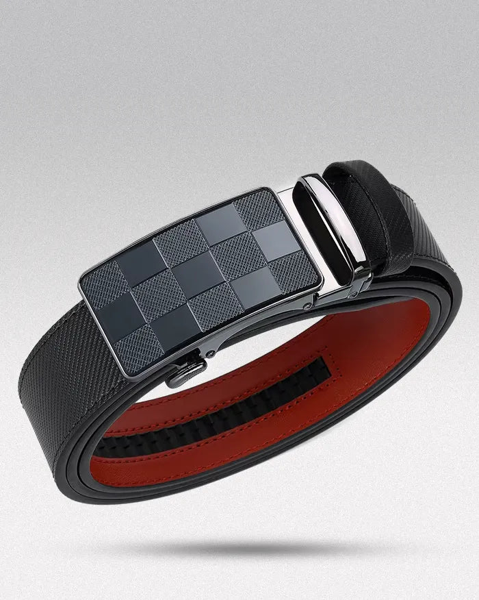 Men’s leather automatic buckle belt ’Lizuka’