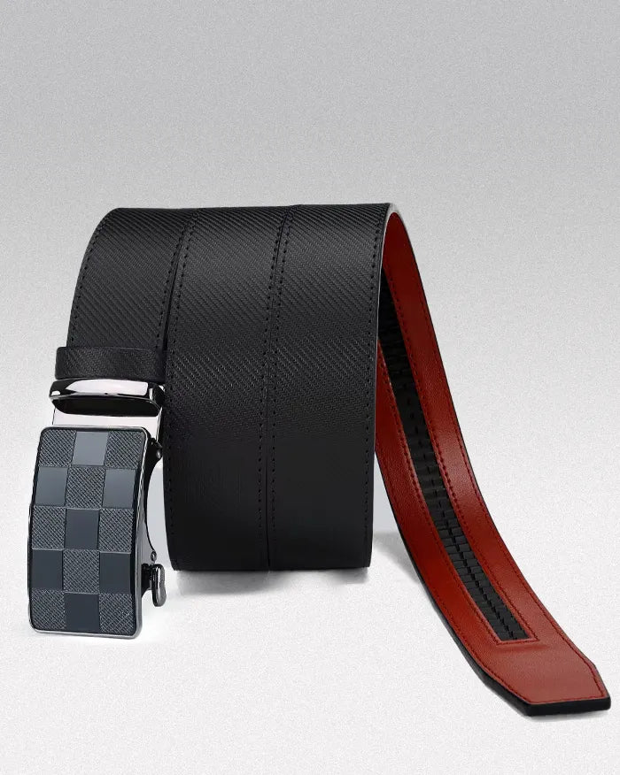 Men’s leather automatic buckle belt ’Lizuka’