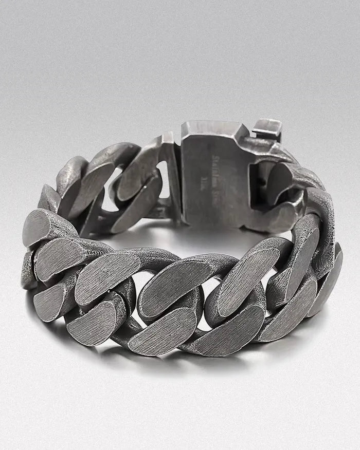 Men’s Stainless Steel Cuban Link Bracelet ’Onyx’