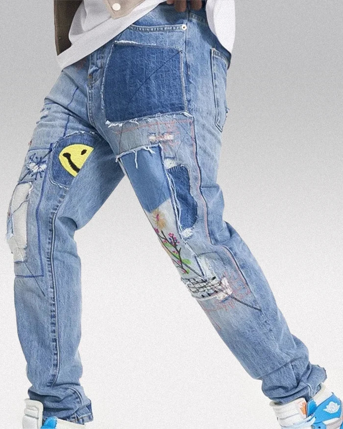 Patchwork jeans men’s ’Tarumizu’ - TECHWEAR STORM™