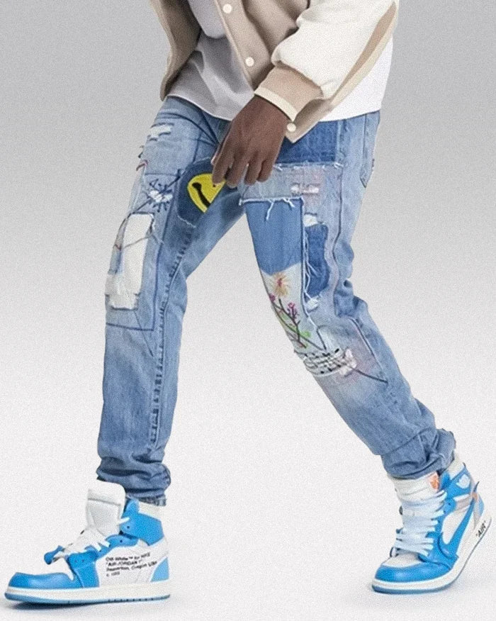Patchwork jeans men’s ’Tarumizu’ - TECHWEAR STORM™