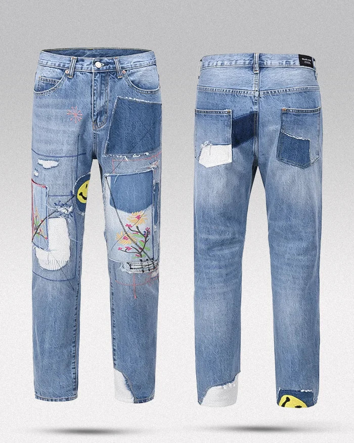 Patchwork jeans men’s ’Tarumizu’ - TECHWEAR STORM™