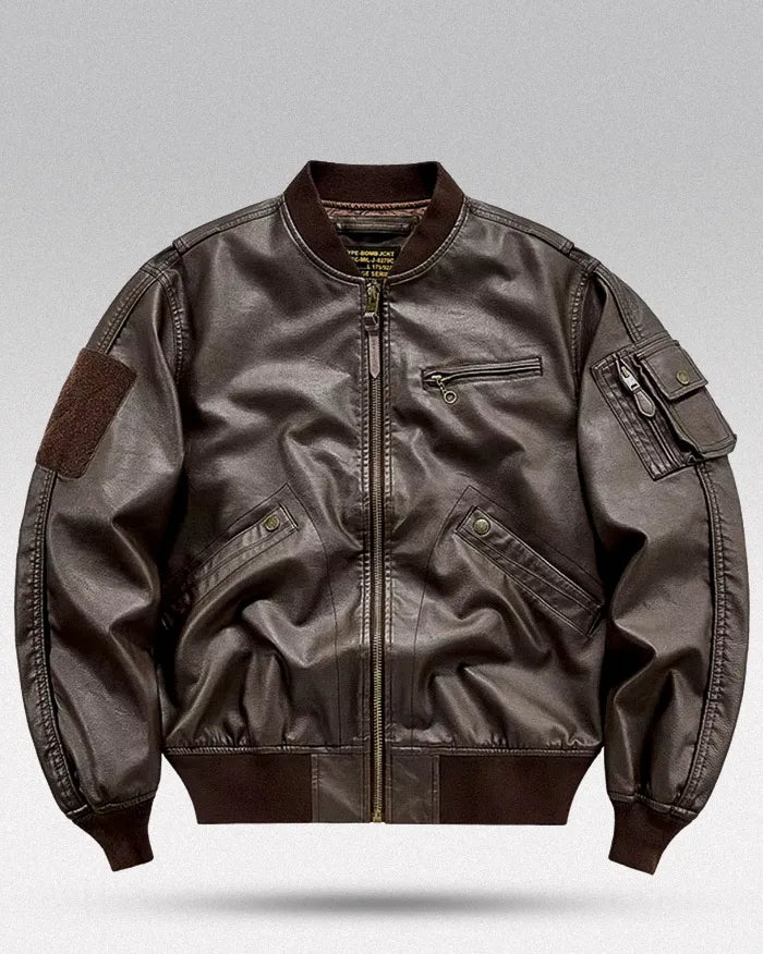 Pilot Leather Jacket ’Sayuki’ - TECHWEAR STORM™