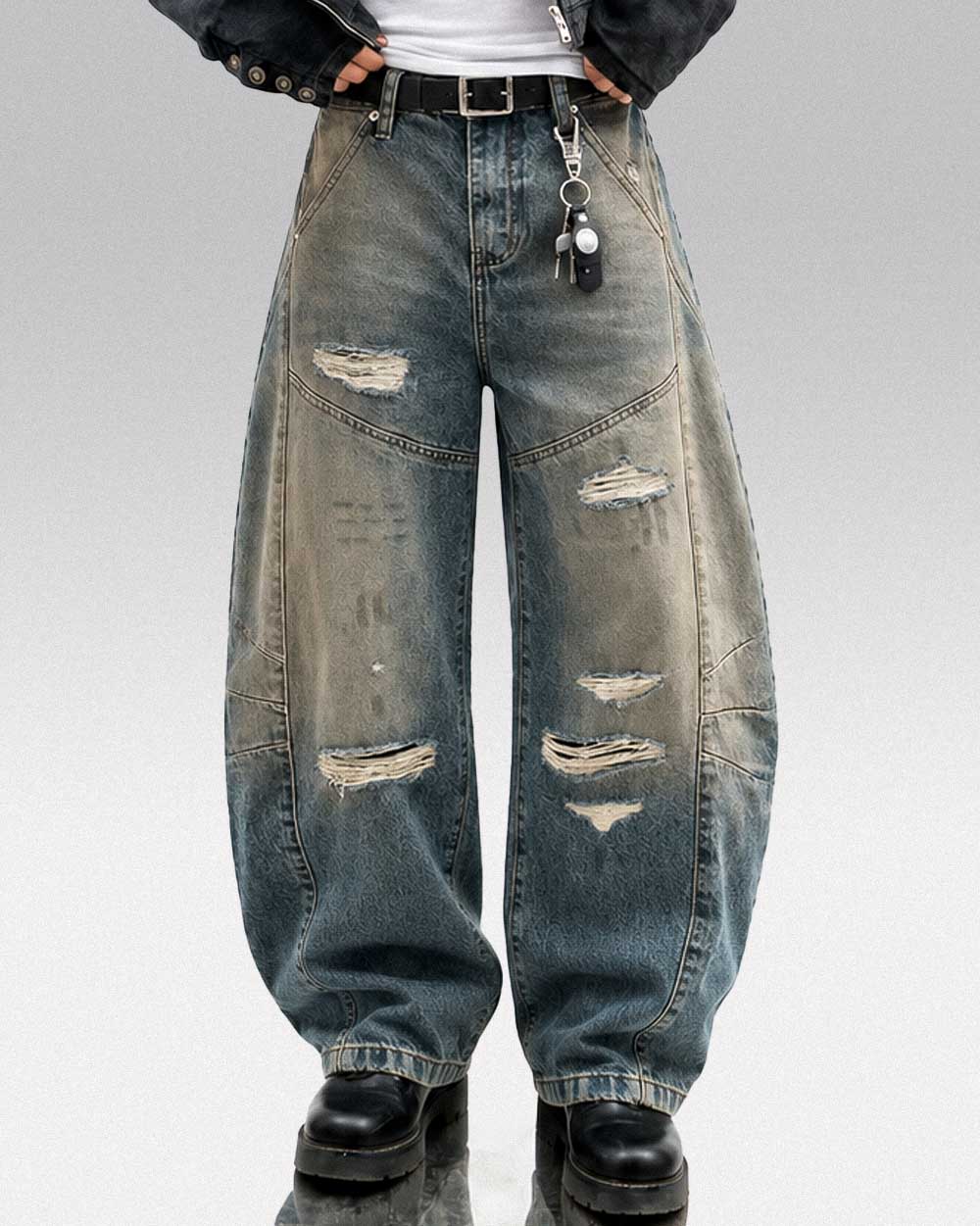 Ripped Barrel Jeans ’Okyo’