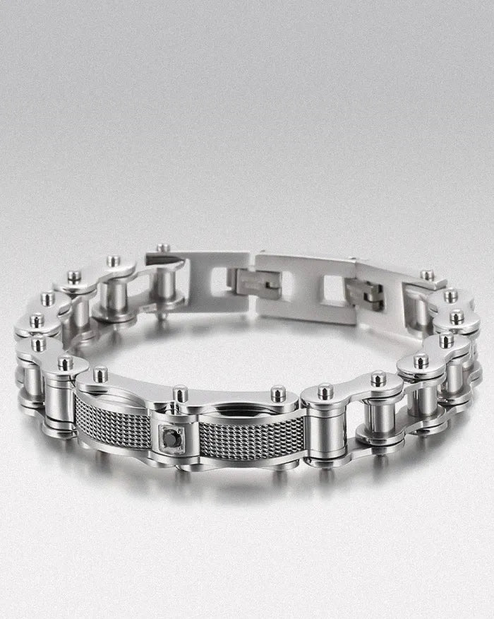 Stainless steel bike chain bracelet ’Flux’ - Silver / 22cm