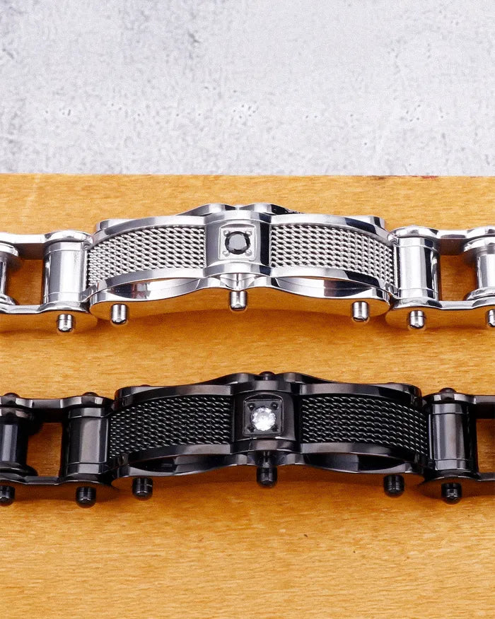 Stainless steel bike chain bracelet ’Flux’