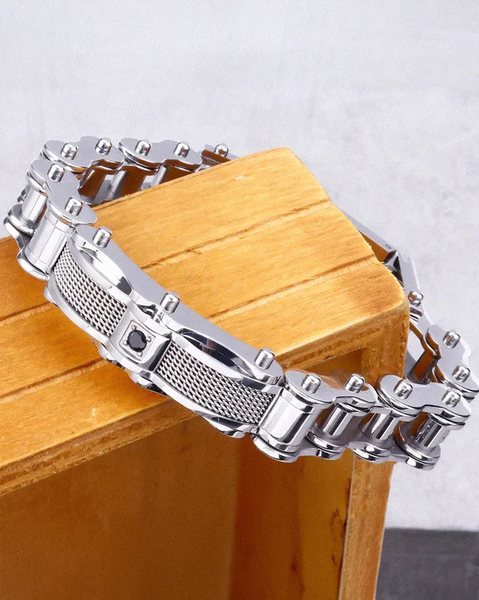 Stainless steel bike chain bracelet ’Flux’