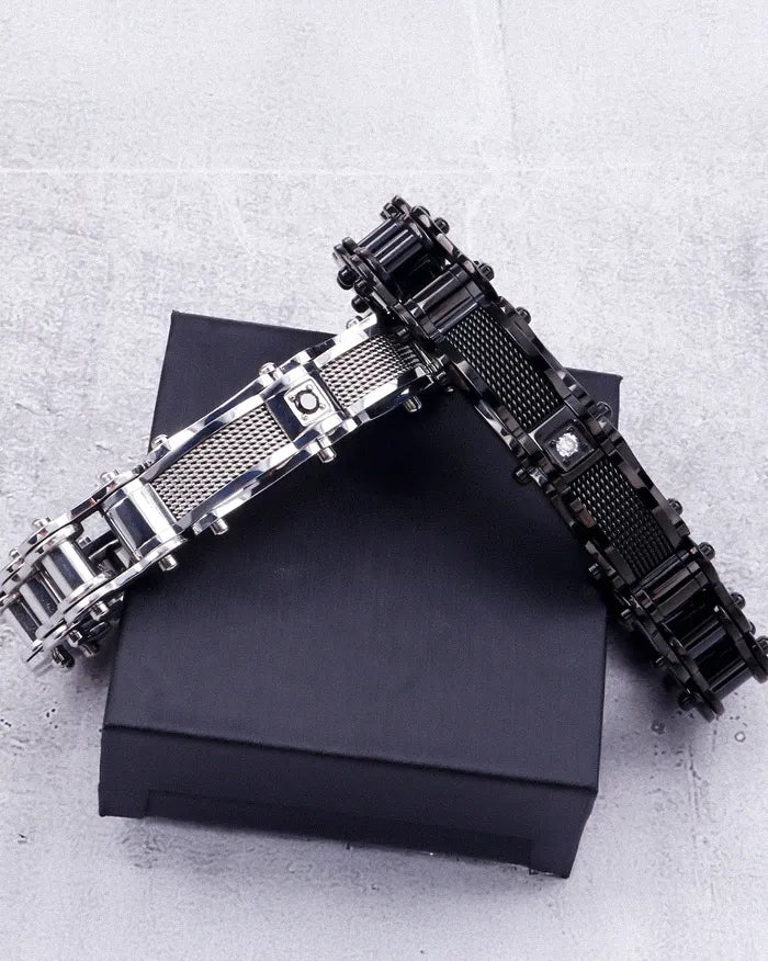 Stainless steel bike chain bracelet ’Flux’