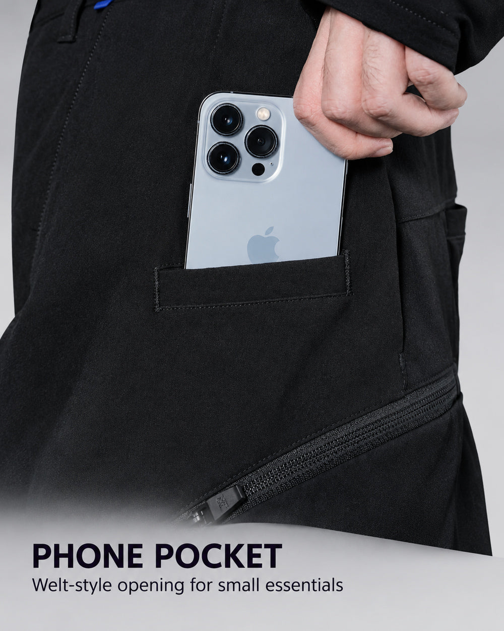 Techwear Pants "Fuki" in black, phone pocket