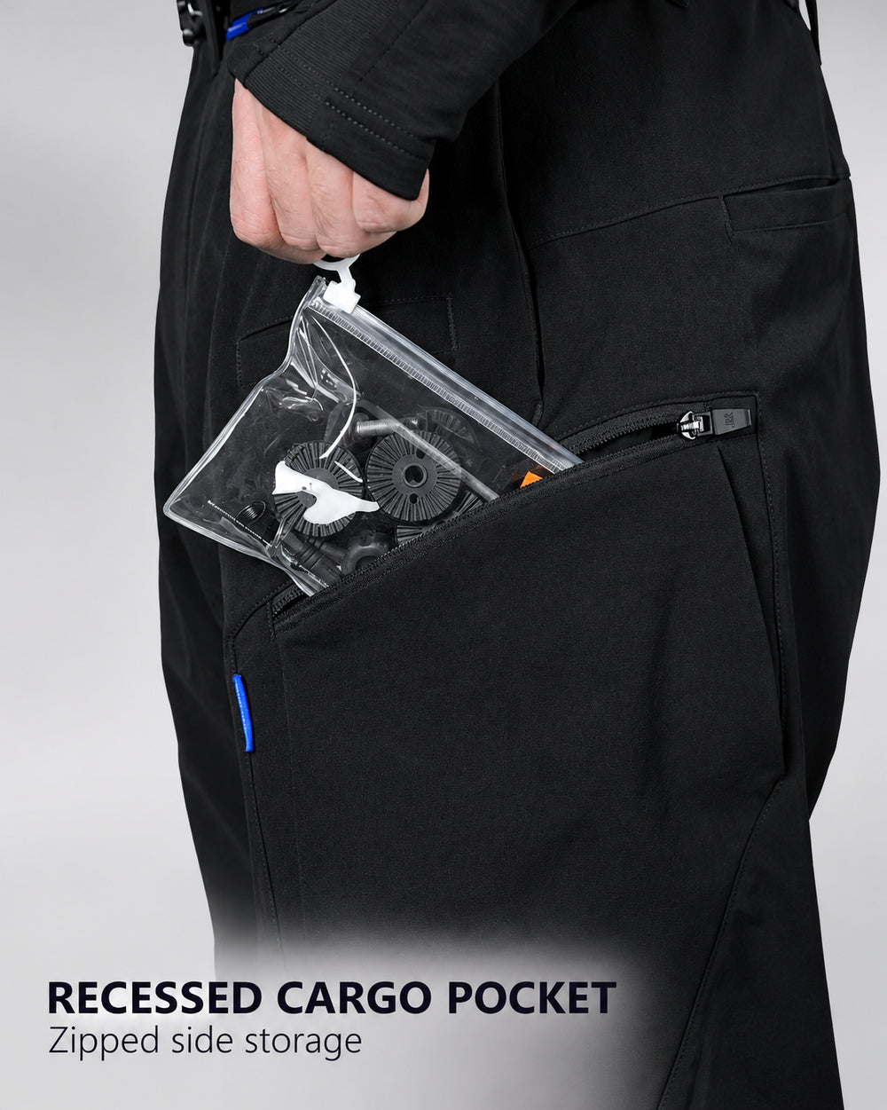 Techwear Pants "Fuki" in black, recessed cargo pocket