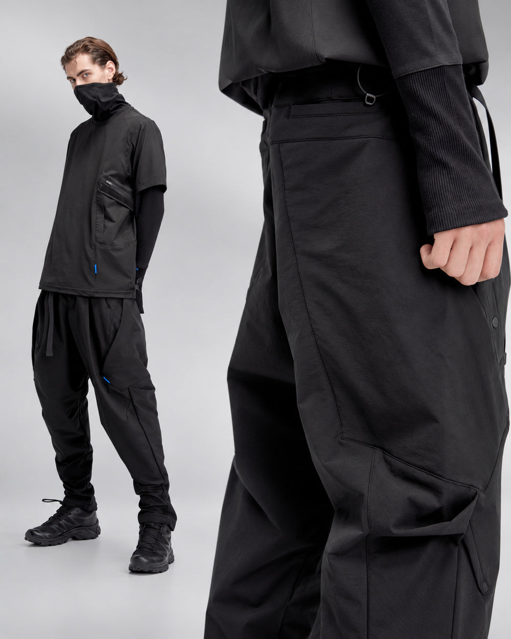 Techwear trousers "Kaoru" in black, view 11