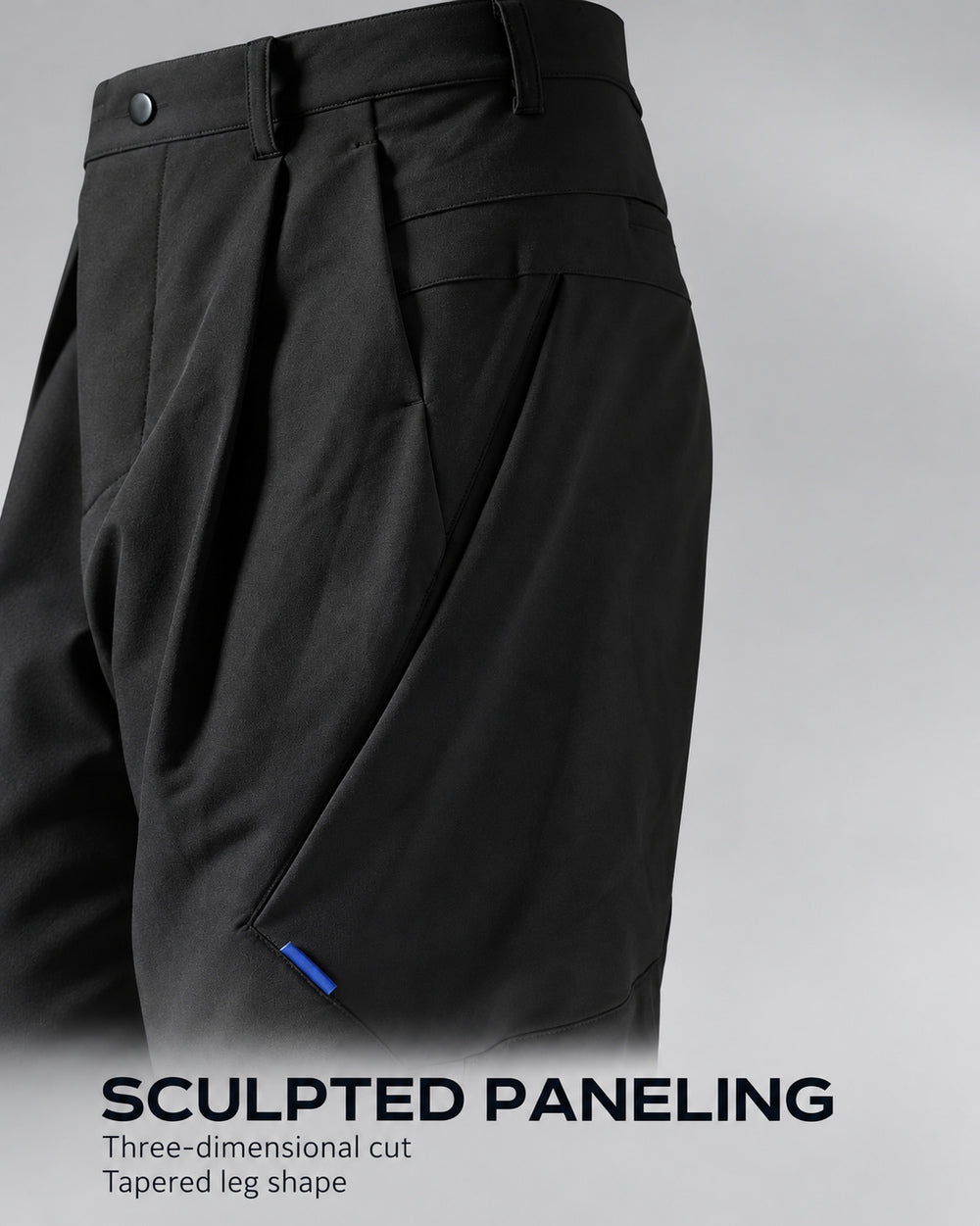 Techwear trousers "Kaoru" in black, sculpted paneling