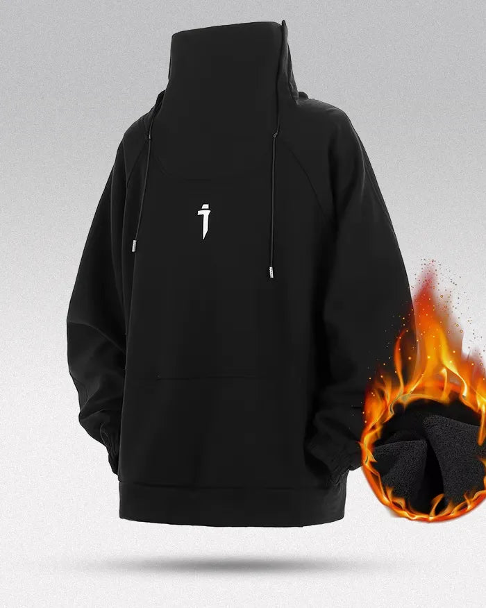 Turtleneck sweatshirt ’Tagami’ - black / Fleece / M