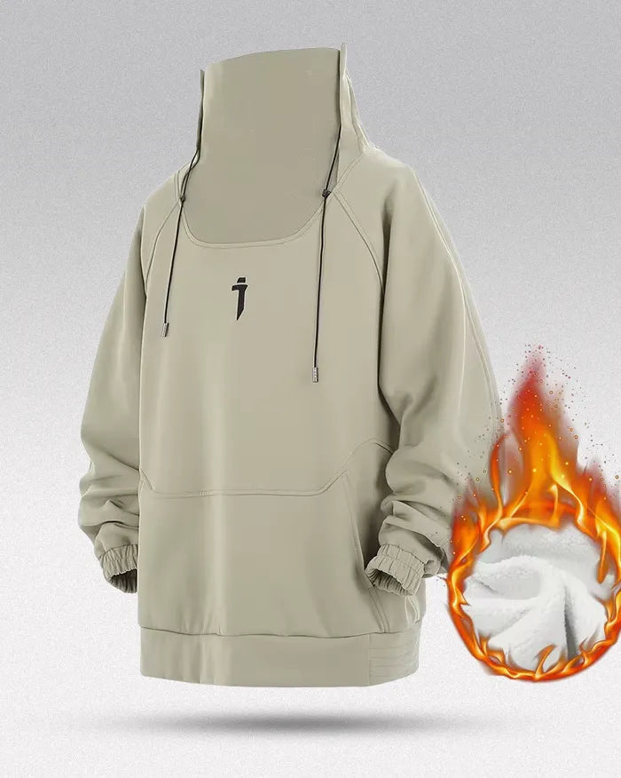 Turtleneck sweatshirt ’Tagami’ - khaki / Fleece / M