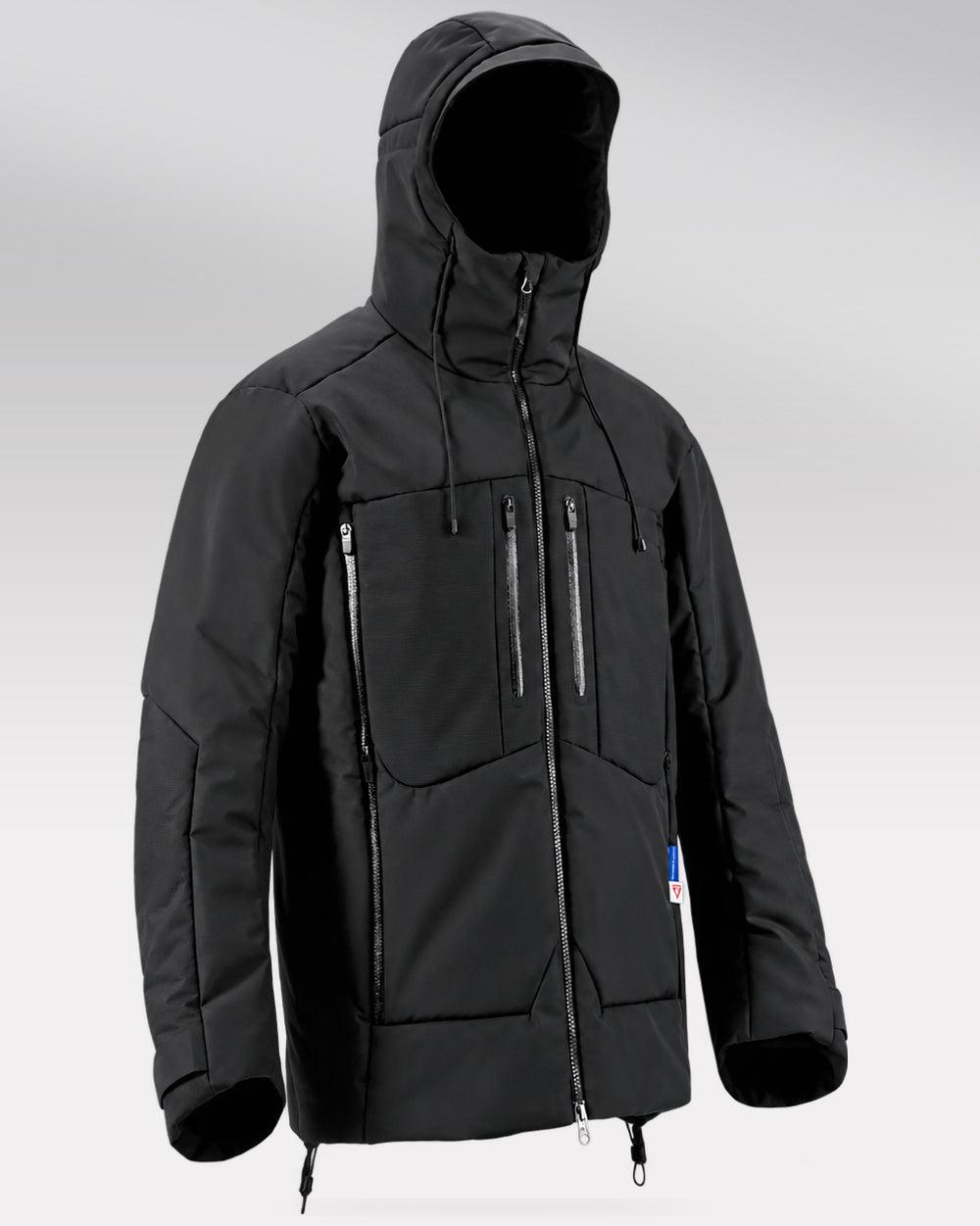 Waterproof Puffer Jacket Hinohe in black - product alone, front three-quarter view