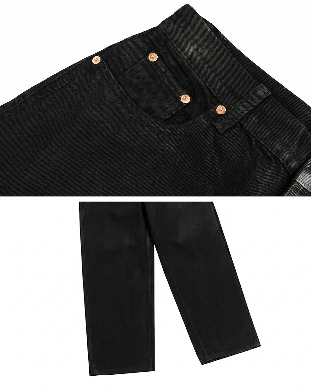 Wax coated jeans ’Nomi’
