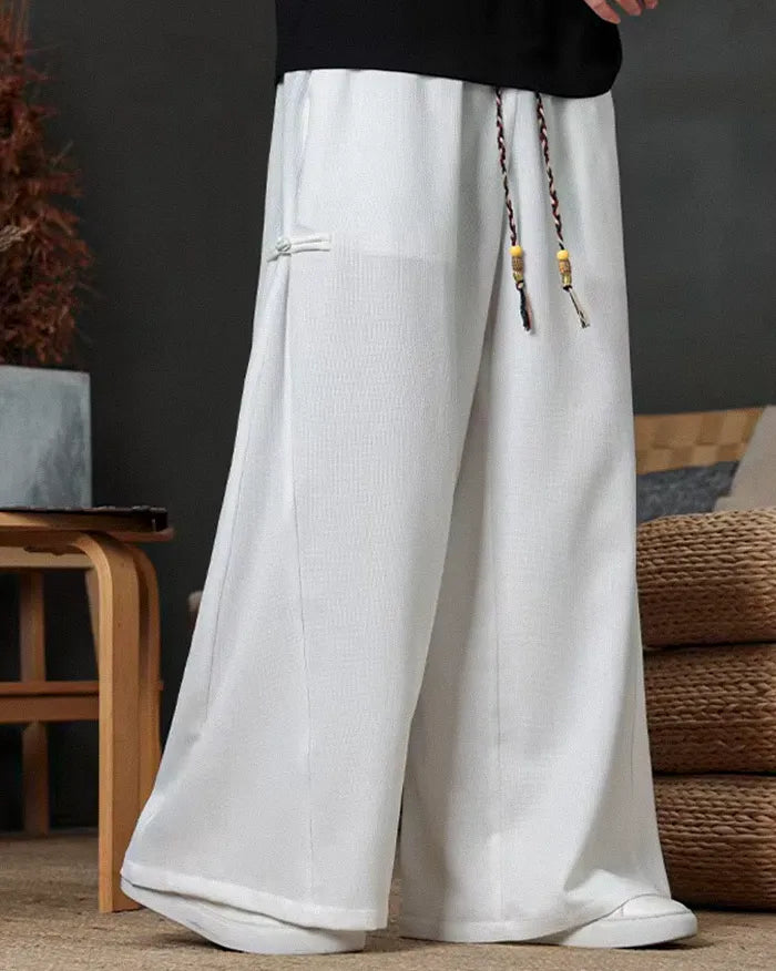 Wide Leg trousers ’Okote’ - Beige White / M