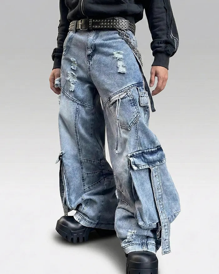 Y2k aesthetic jeans ’Hakusan’ - Blue / S