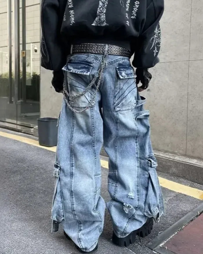 Y2k aesthetic jeans ’Hakusan’