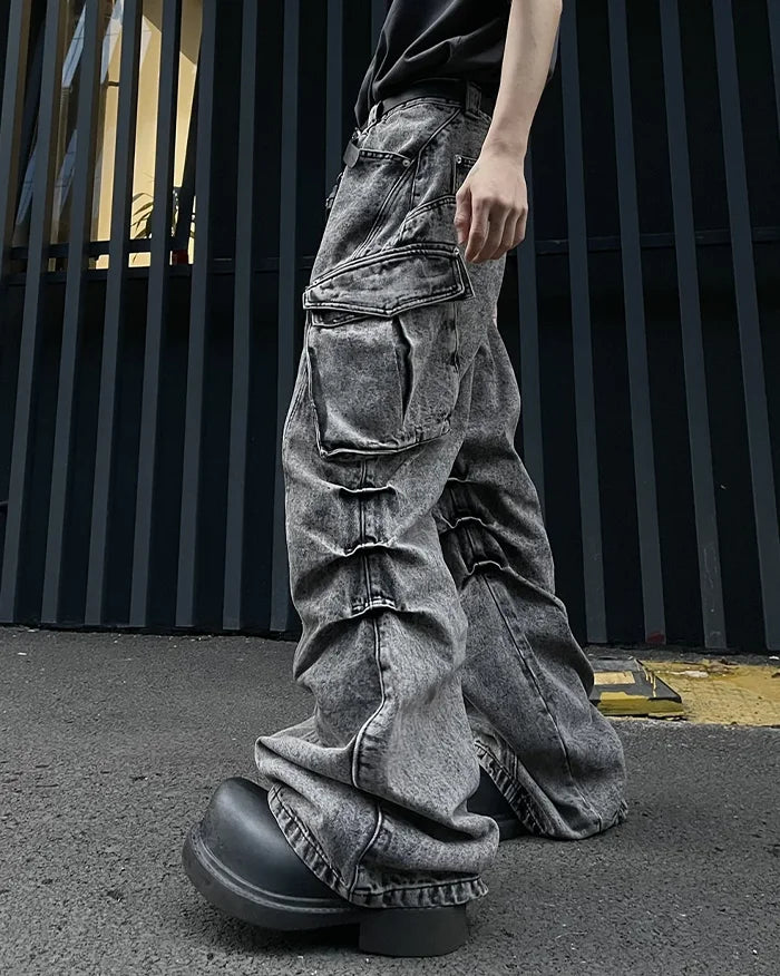 Y2k bootcut jeans ’Hiwaki’ - TECHWEAR STORM™