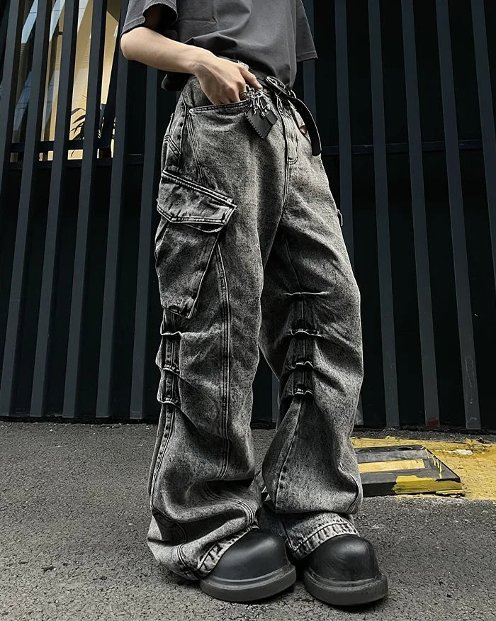 Y2k bootcut jeans ’Hiwaki’ - TECHWEAR STORM™