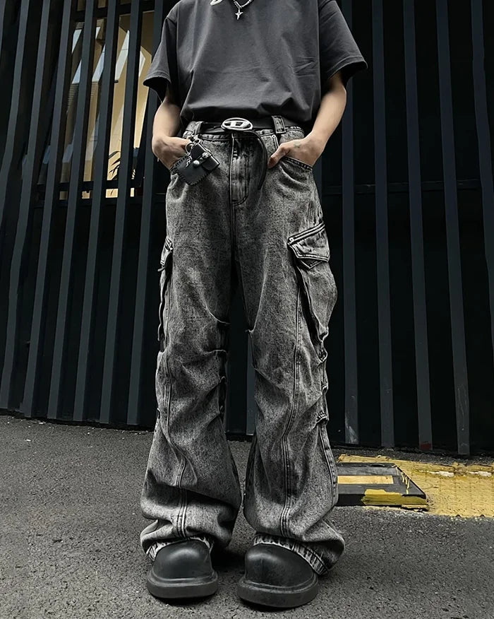 Y2k bootcut jeans ’Hiwaki’ - TECHWEAR STORM™