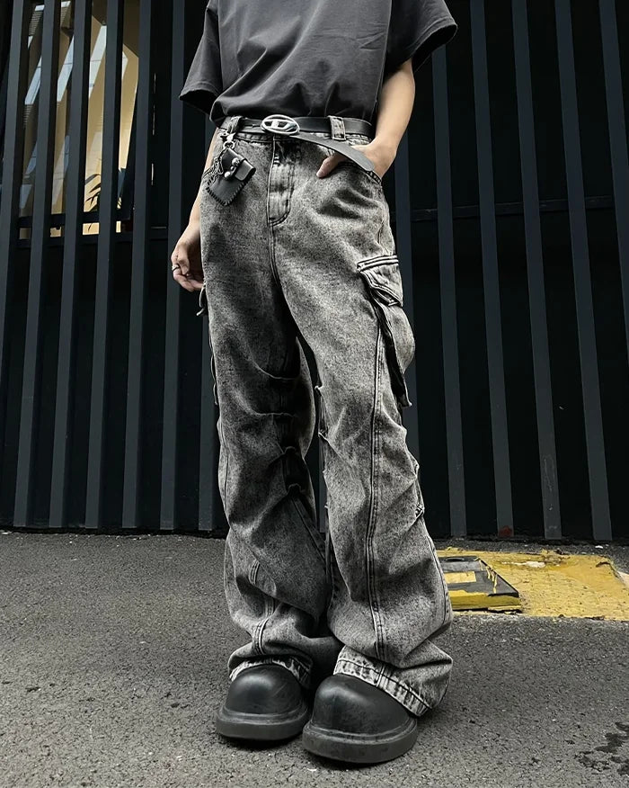 Y2k bootcut jeans ’Hiwaki’ - TECHWEAR STORM™