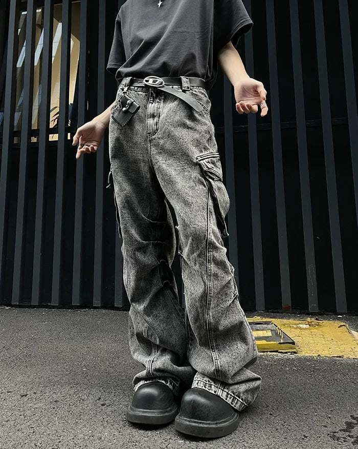 Y2k bootcut jeans ’Hiwaki’ - TECHWEAR STORM™