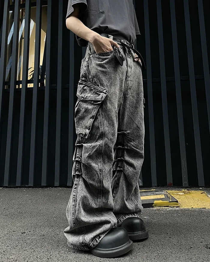 Y2k bootcut jeans ’Hiwaki’ - TECHWEAR STORM™