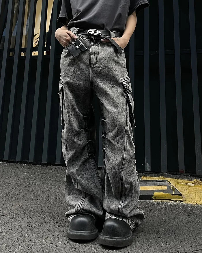 Y2k bootcut jeans ’Hiwaki’ - TECHWEAR STORM™
