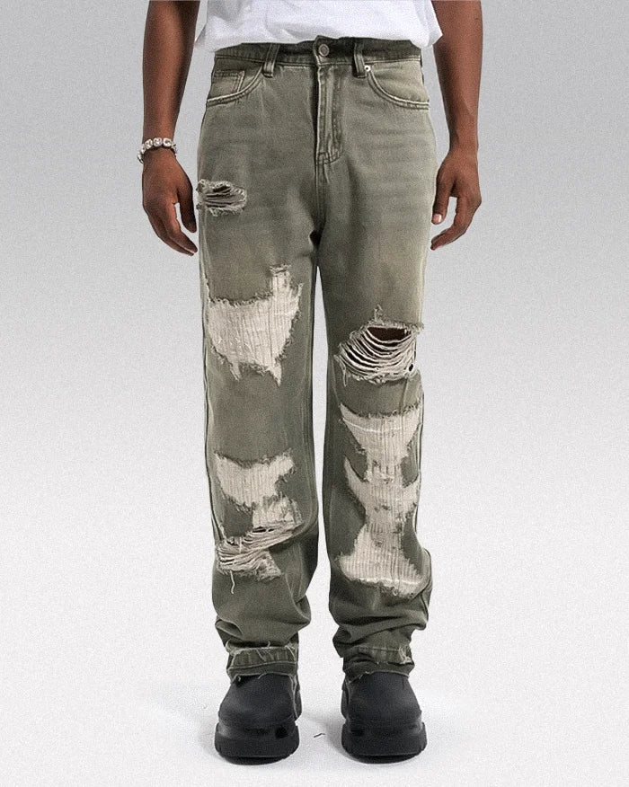 Y2k grunge jeans ’Ishioka’ - TECHWEAR STORM™