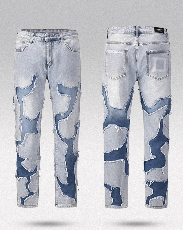 Y2k patchwork jeans ’Rugawa’ - TECHWEAR STORM™