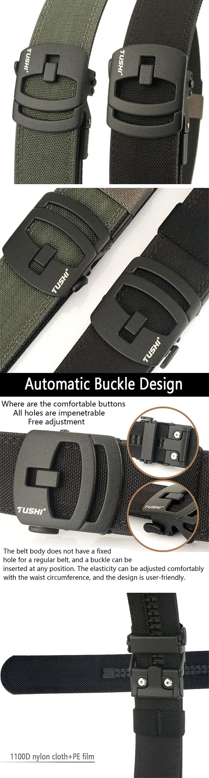 details of the Adjustable belt no holes "Miki"