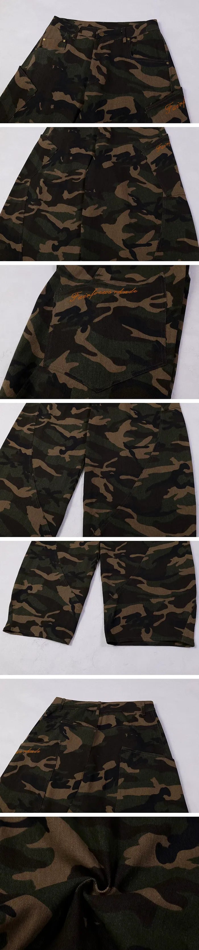 more details of the Baggy camo pants "Kogane"