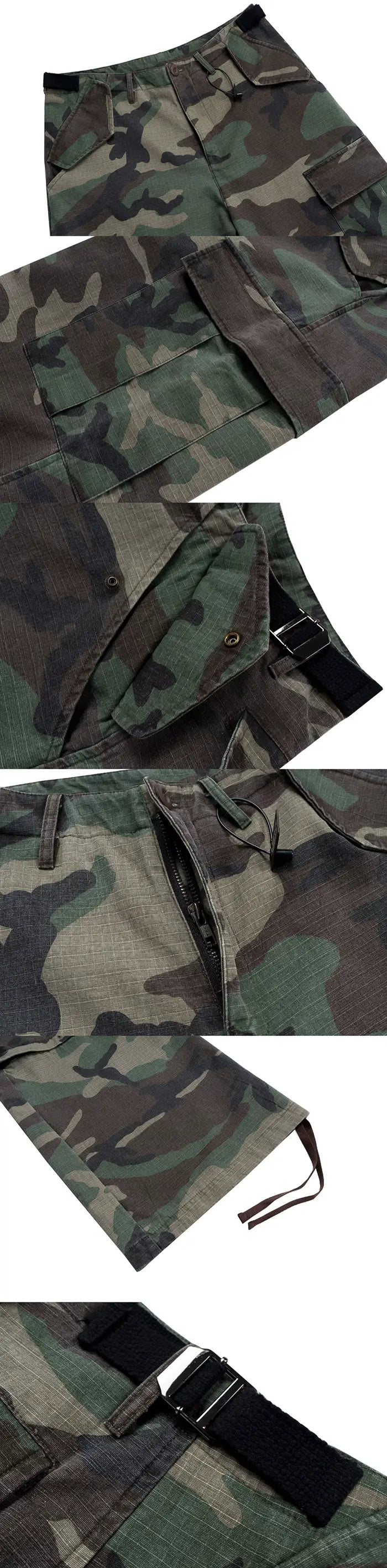 details of the Baggy camouflage pants "Riyama"