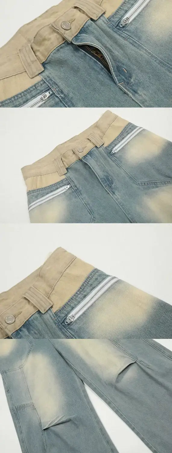 details of the Baggy jeans streetwear "Kizuwa"