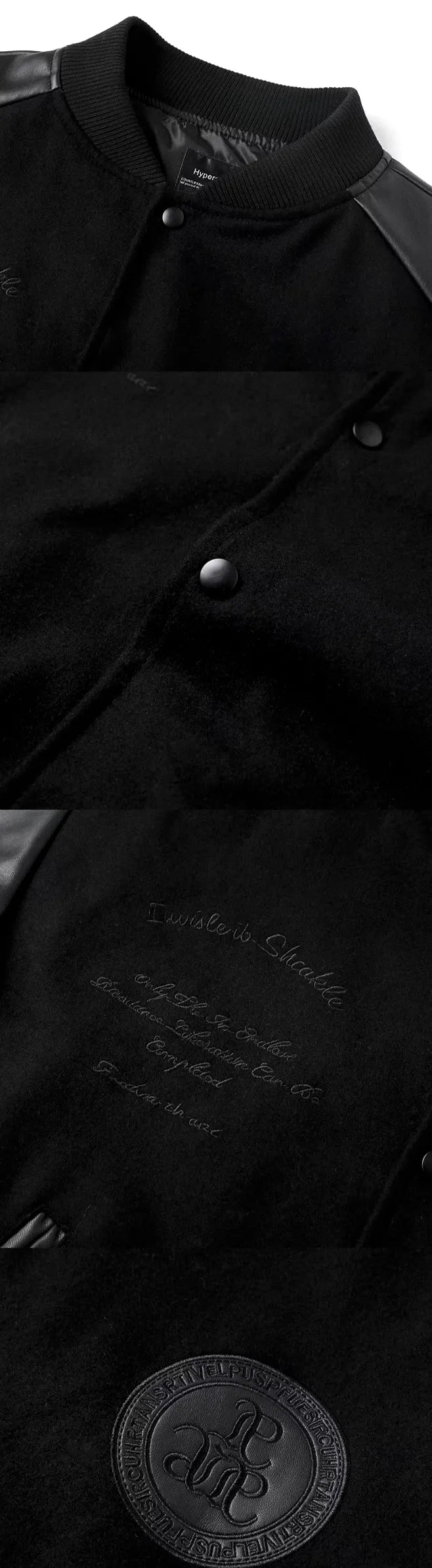 parts of the Black Baseball Jacket "Yanoji"