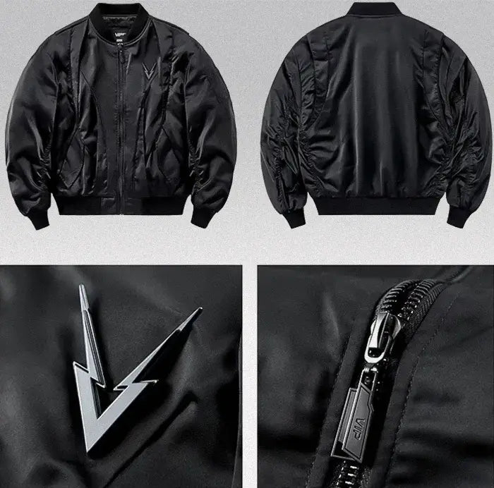 Black bomber jacket streetwear "Haoki"