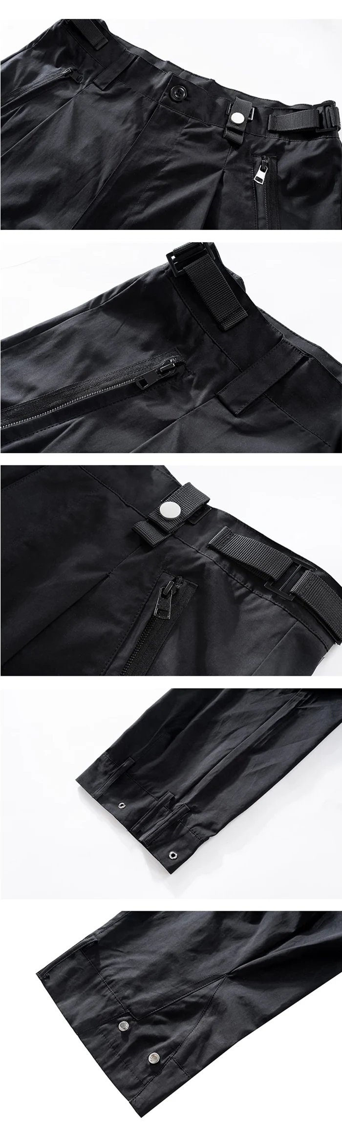 more details of the Black cargo pants "Annaka"