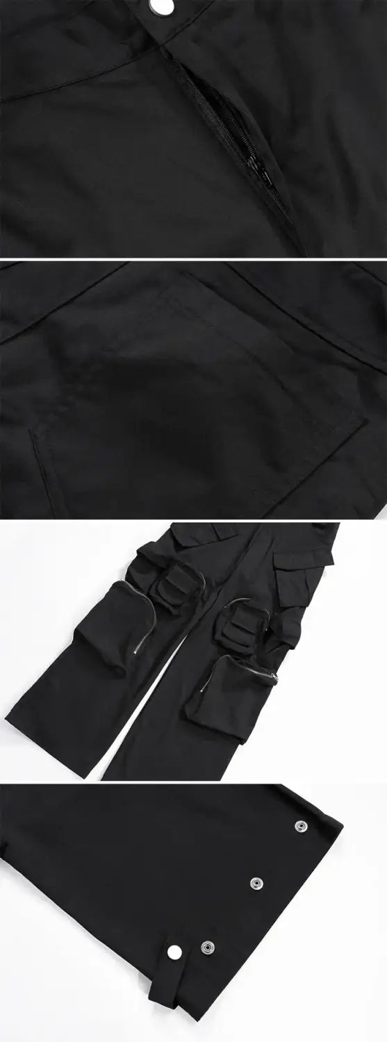 parts of the Black cargo pants y2k "Kamago"