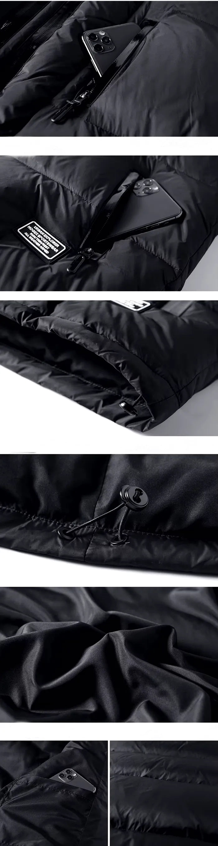 parts of the Black down jacket "Chitoye"