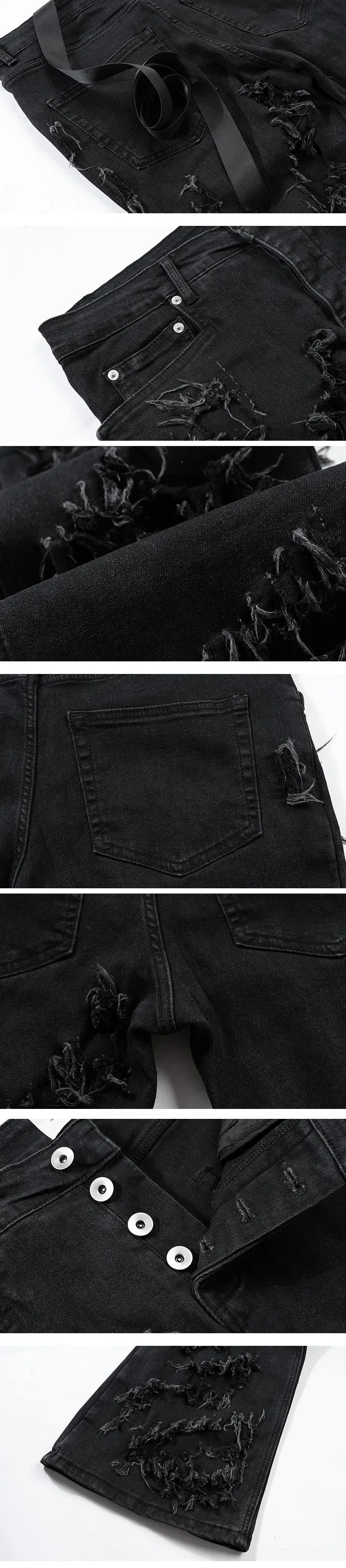 parts of the Black ripped jeans "Hira"