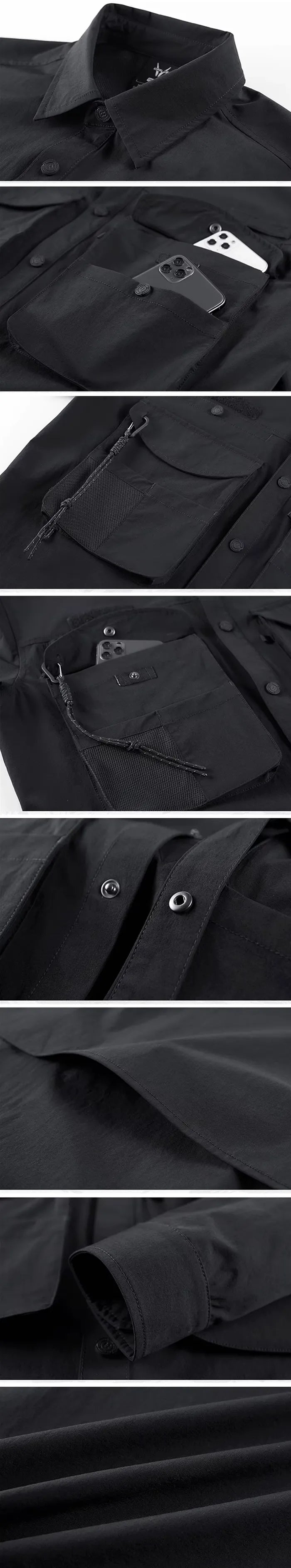 parts of the Black tactical long sleeve shirt "Shimizu"