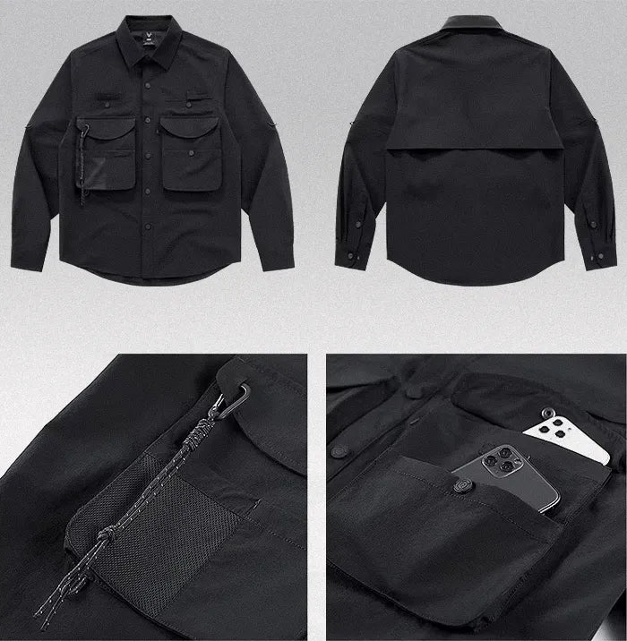 Black tactical long sleeve shirt "Shimizu"