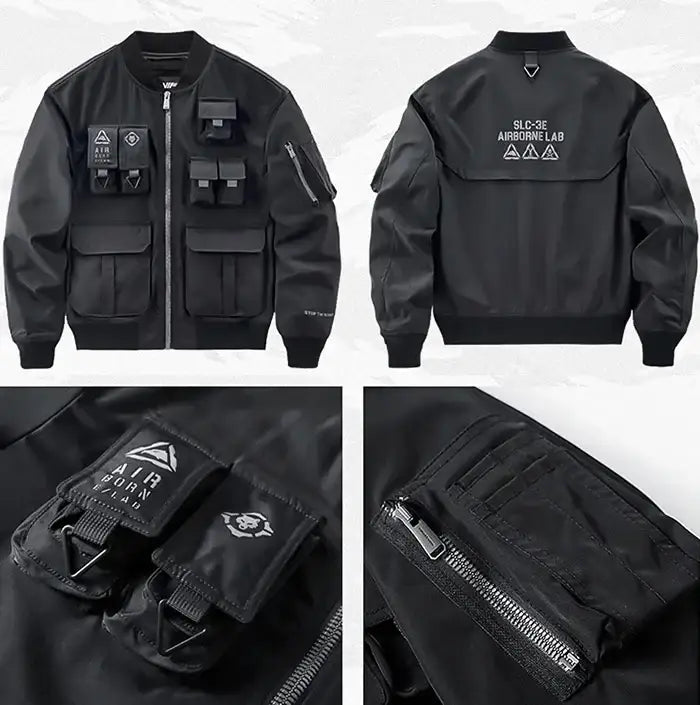 back and face of Techwear Bomber Jacket "Kitsuki"