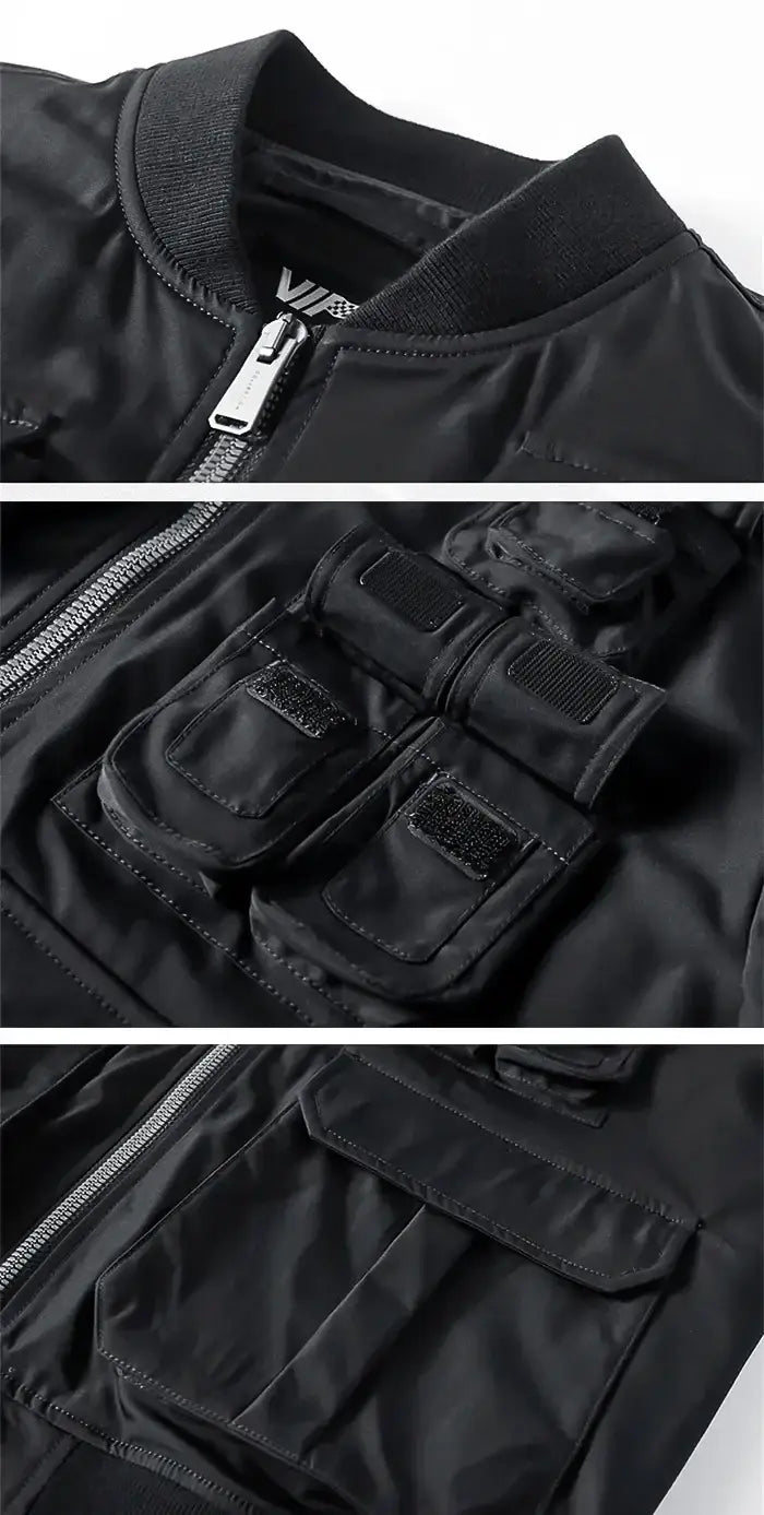 some parts of Techwear Bomber Jacket "Kitsuki"