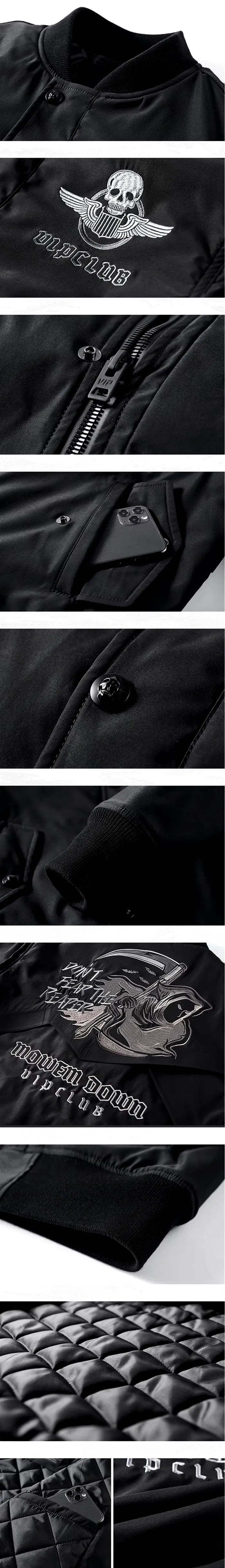 details of the Bomber jacket men pilot "Okuno"